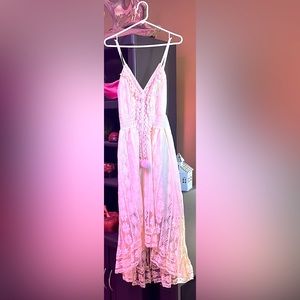 Gorgeous Off White lace high low dress